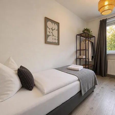 Apartment Havn - 5 Einzelbetten Boxspring, Kueche, Wifi, Smart Tv, Balkon, 24h Check-in